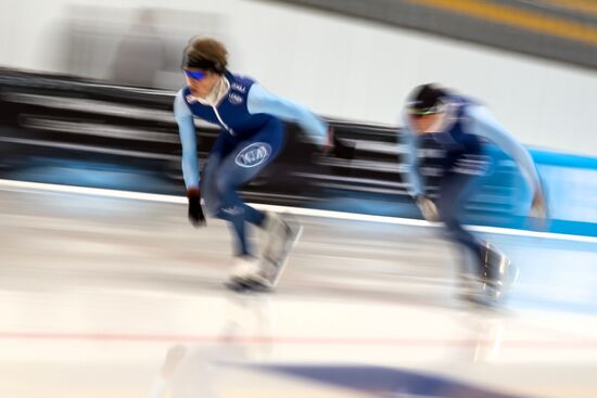 Speed skating. European Single Distance Championships. Training sessions
