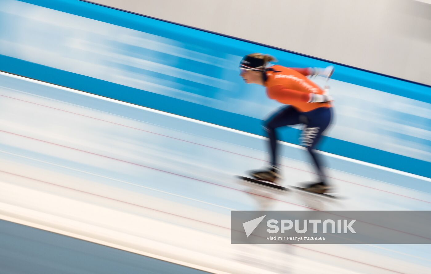 Speed skating. European Single Distance Championships. Training sessions