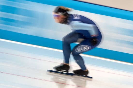 Speed skating. European Single Distance Championships. Training sessions