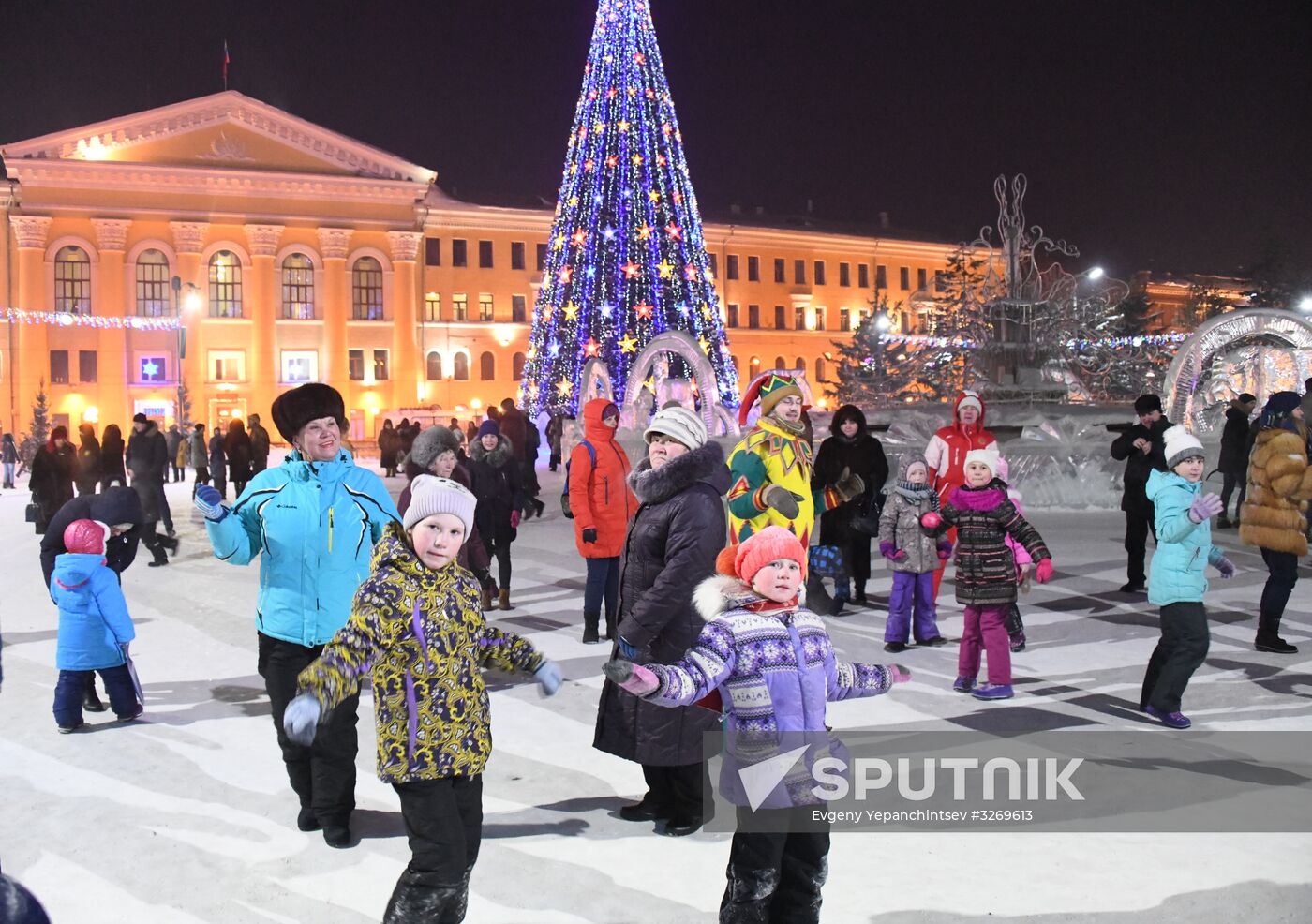 Ice park in central Tomsk