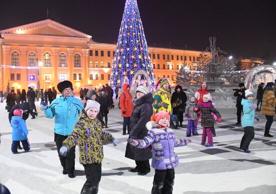 Ice park in central Tomsk
