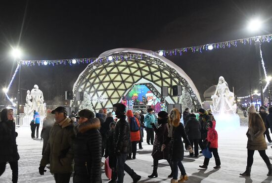 Ice park in central Tomsk