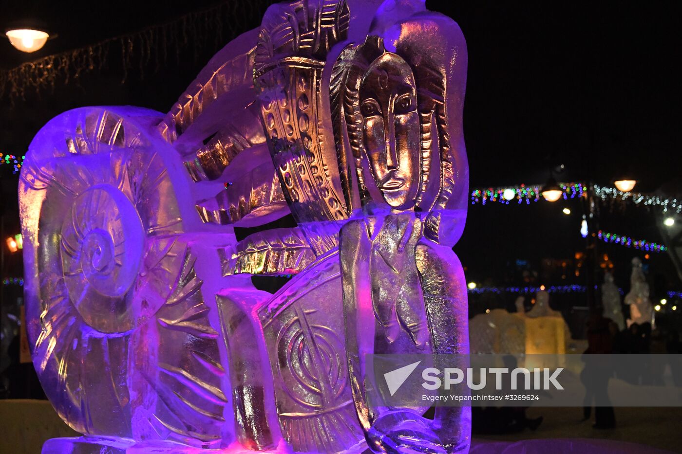 Ice park in central Tomsk