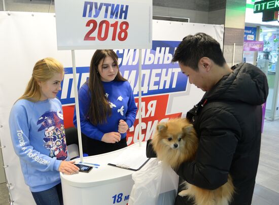Collection of signatures supporting Vladimir Putin’s presidential bid is underway