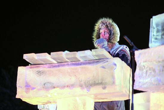 Norwegian musician Terje Isungset in concert in Murmansk Region