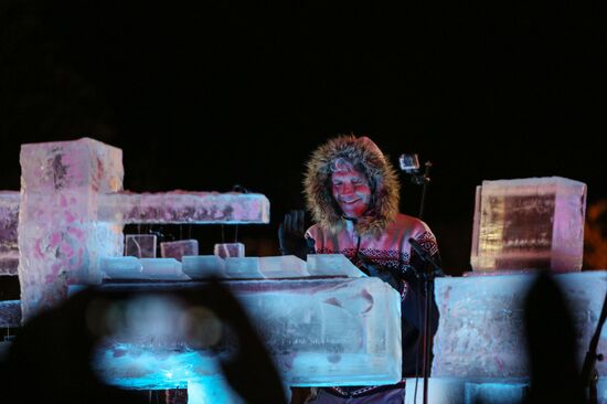 Norwegian musician Terje Isungset in concert in Murmansk Region