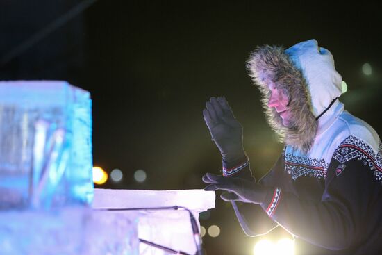 Norwegian musician Terje Isungset in concert in Murmansk Region