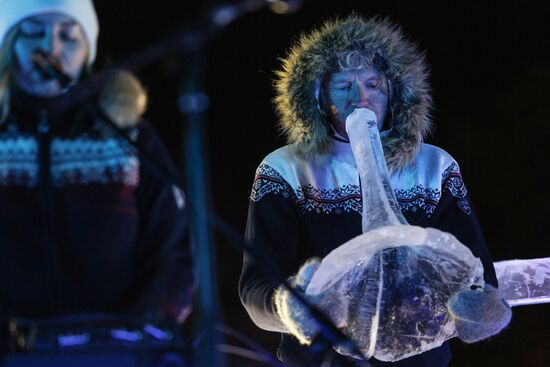 Norwegian musician Terje Isungset in concert in Murmansk Region