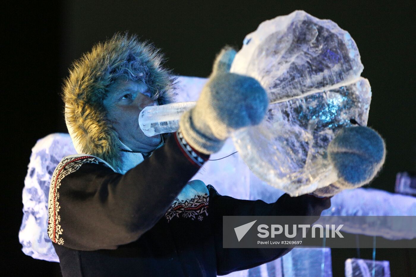 Norwegian musician Terje Isungset in concert in Murmansk Region