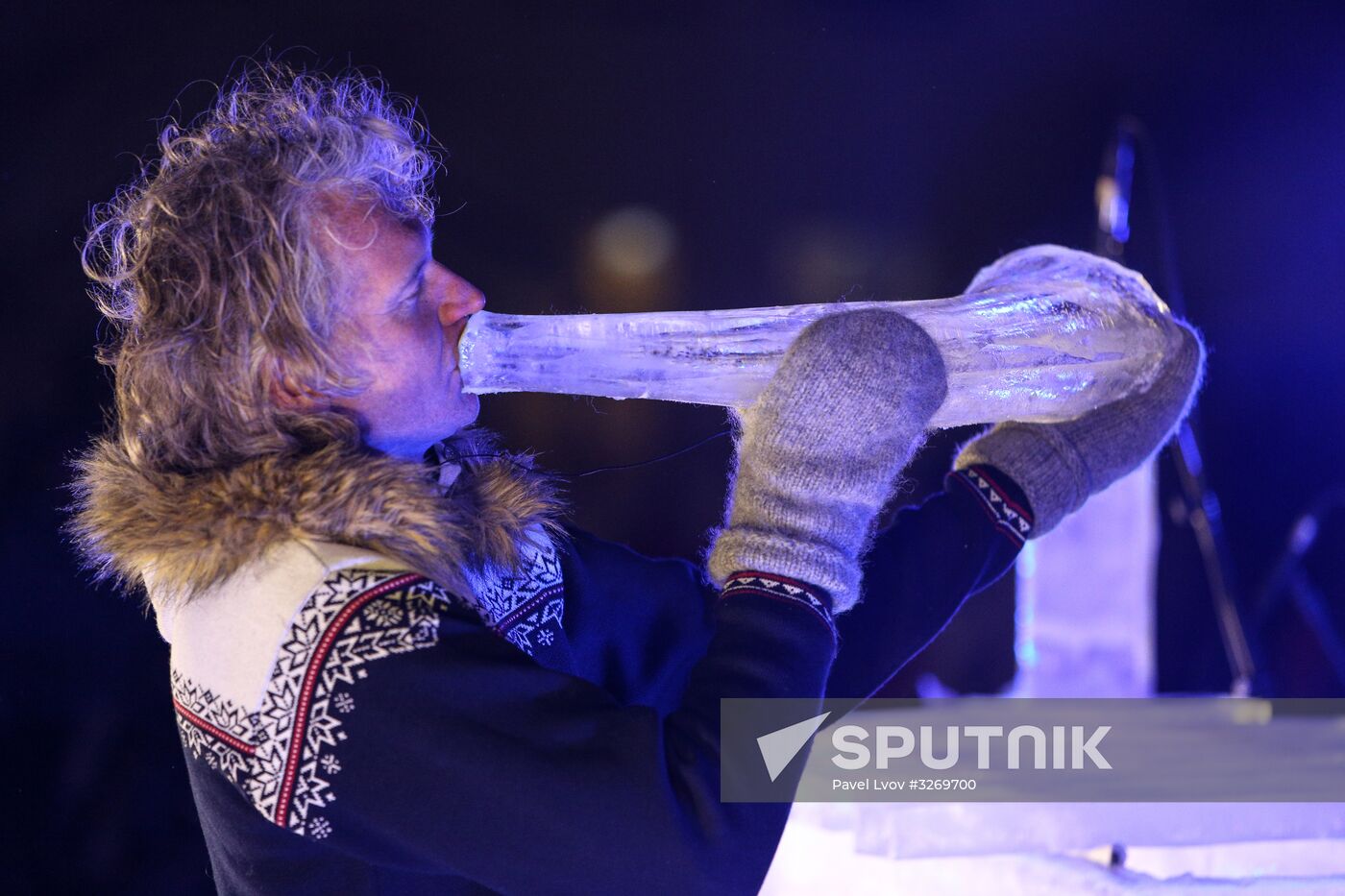 Norwegian musician Terje Isungset in concert in Murmansk Region