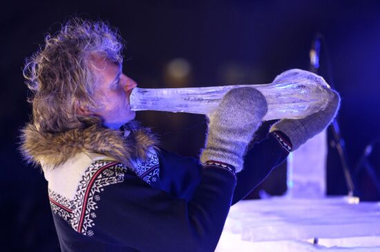 Norwegian musician Terje Isungset in concert in Murmansk Region