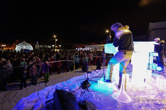 Norwegian musician Terje Isungset in concert in Murmansk Region