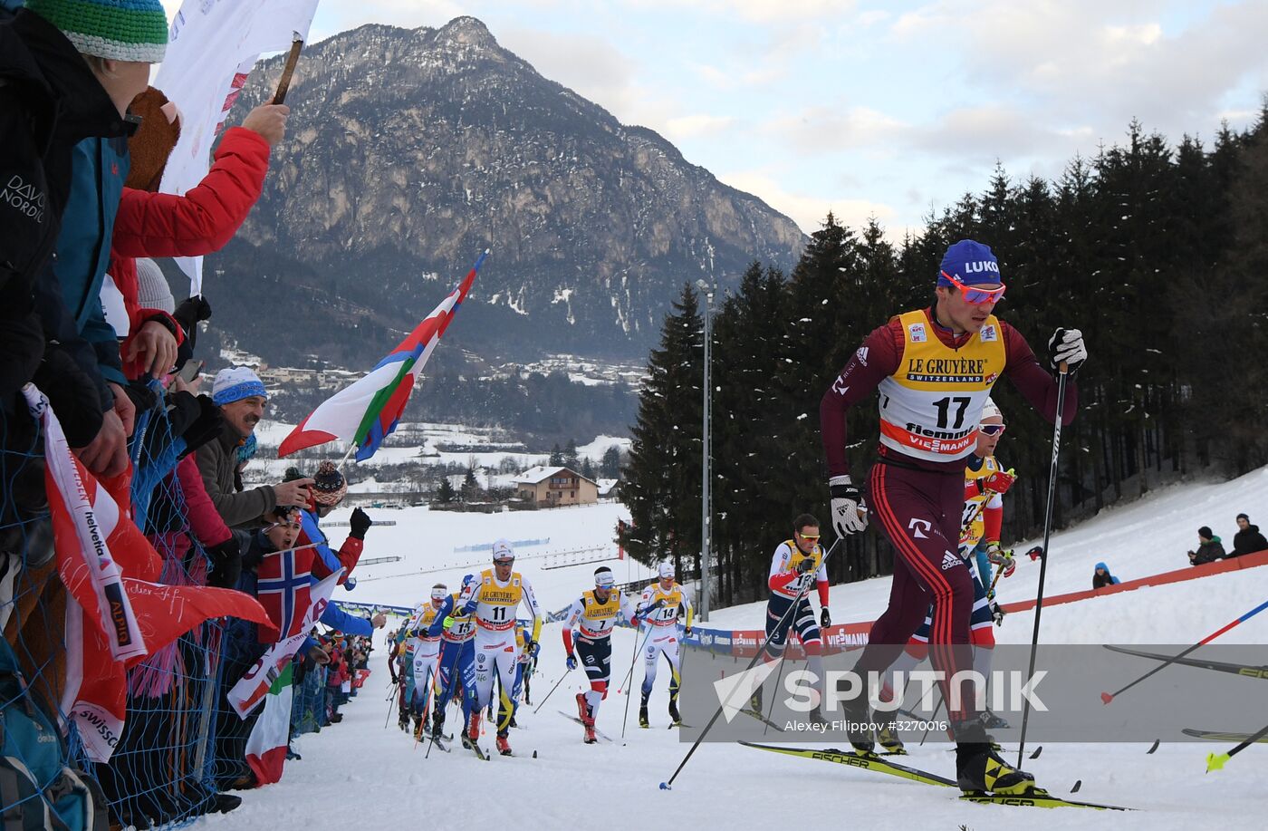 Cross country skiing. World Cup Tour de Ski. Men's mass start