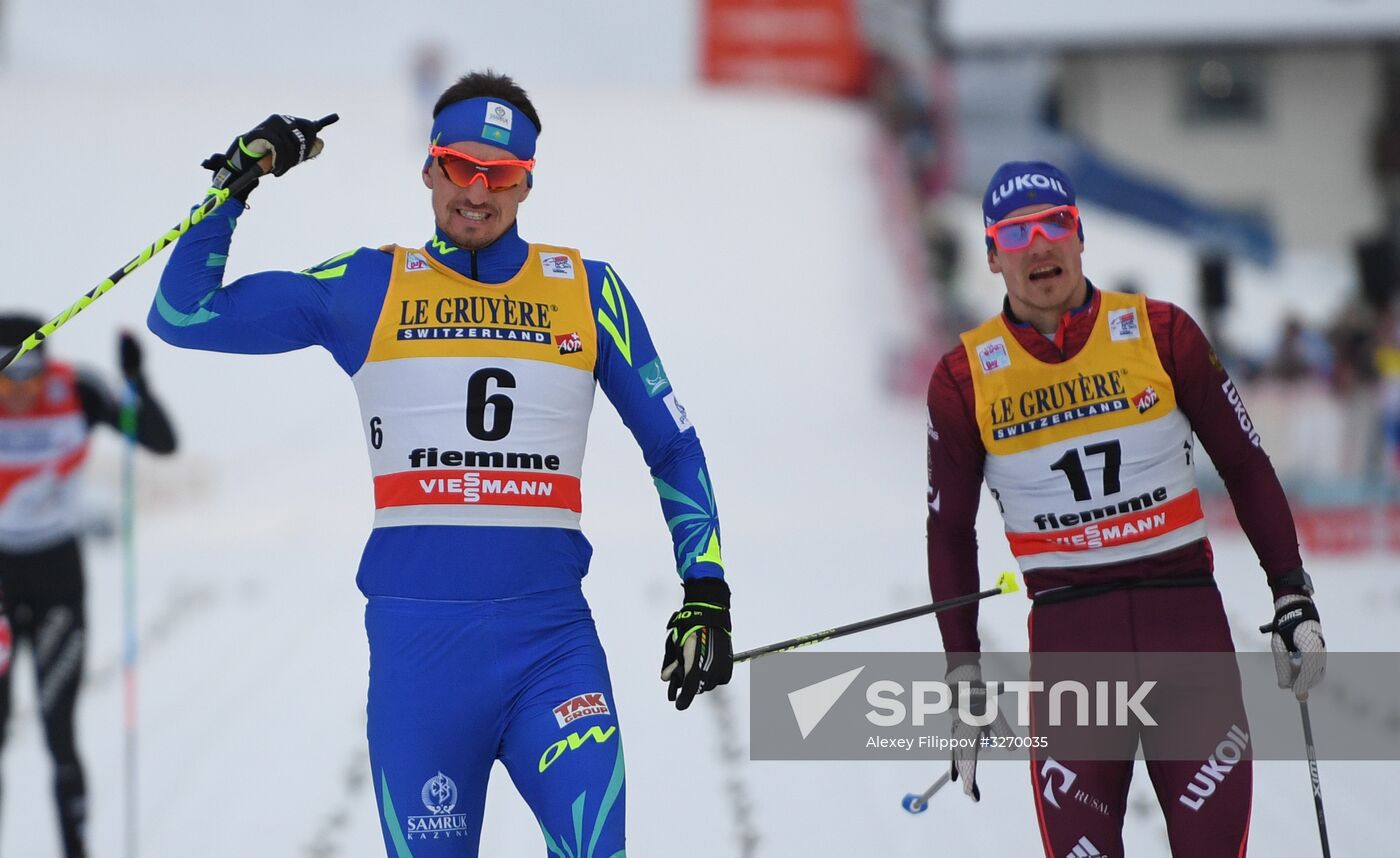 Cross country skiing. World Cup Tour de Ski. Men's mass start