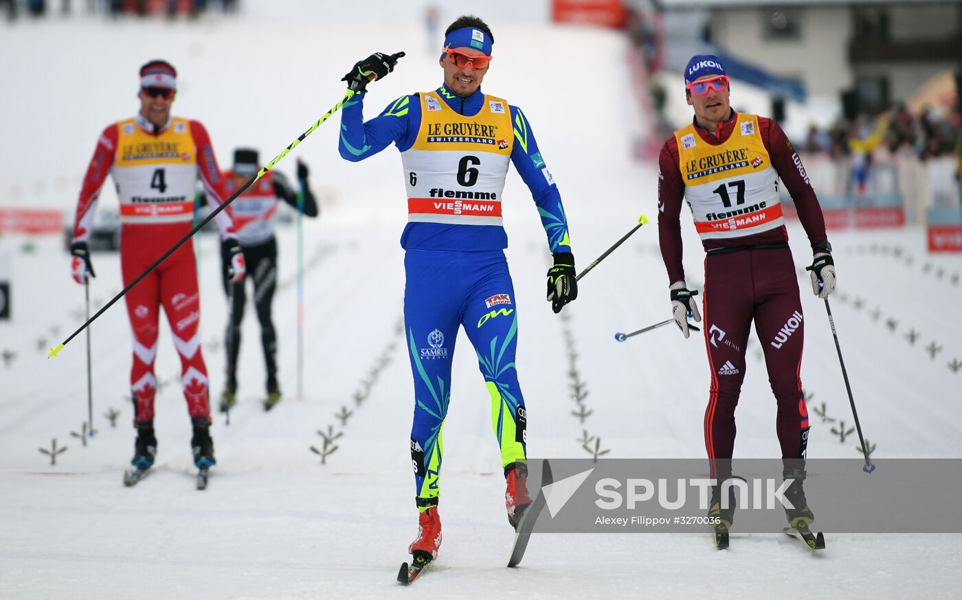 Cross country skiing. World Cup Tour de Ski. Men's mass start