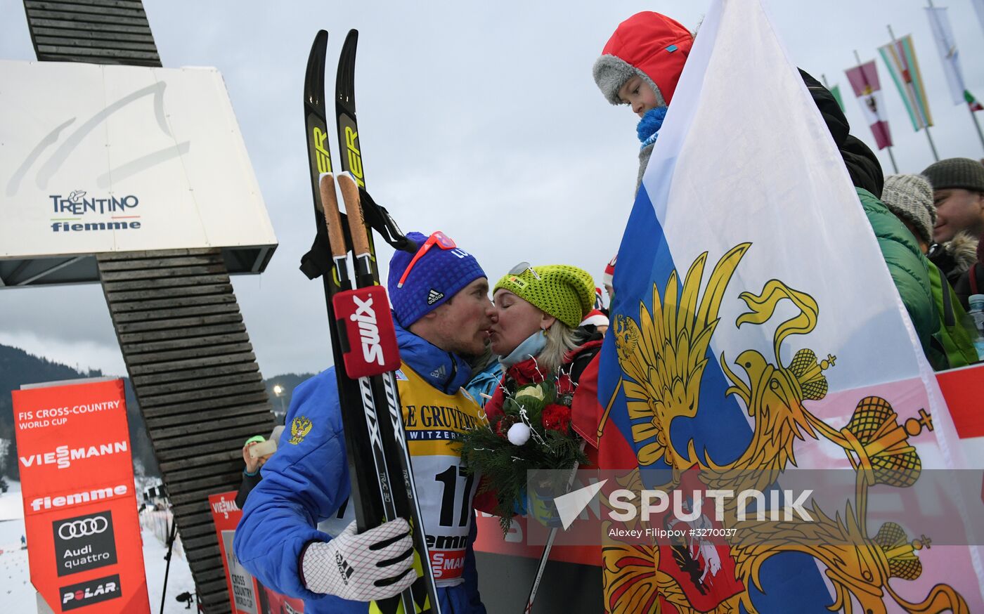 Cross country skiing. World Cup Tour de Ski. Men's mass start