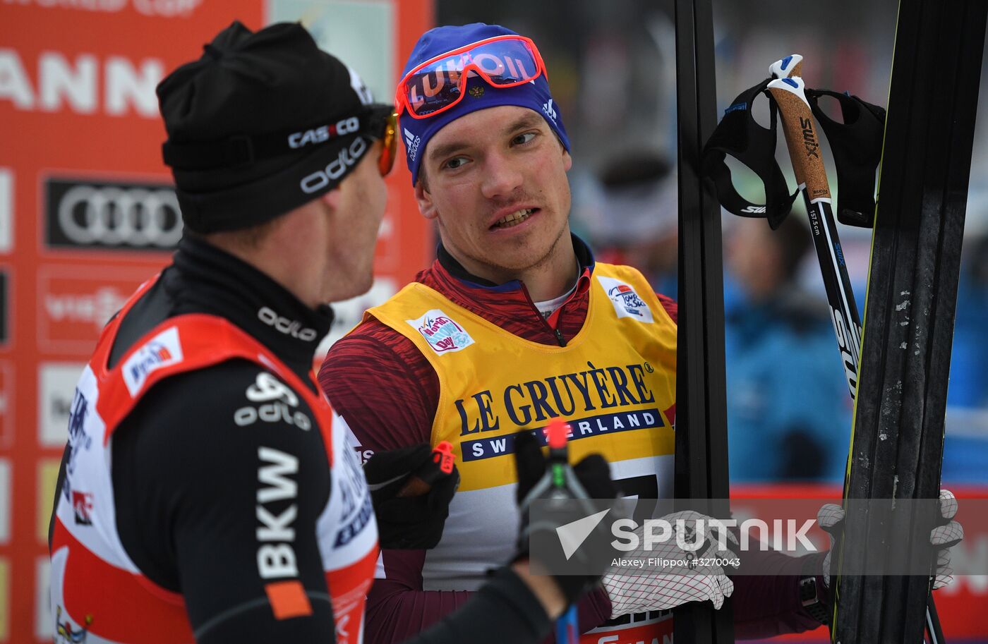 Cross country skiing. World Cup Tour de Ski. Men's mass start