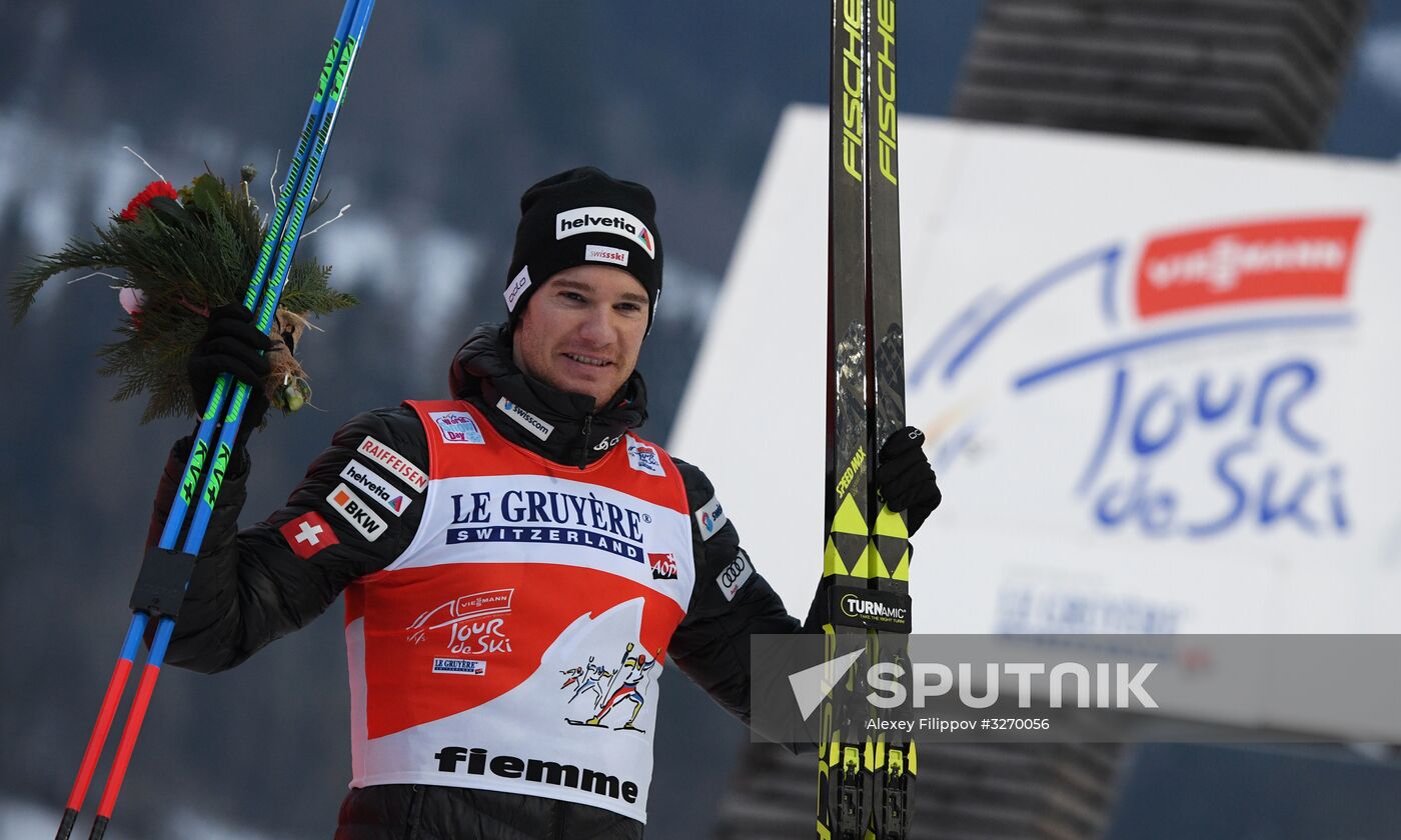 Cross country skiing. World Cup Tour de Ski. Men's mass start