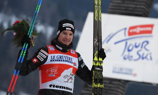 Cross country skiing. World Cup Tour de Ski. Men's mass start