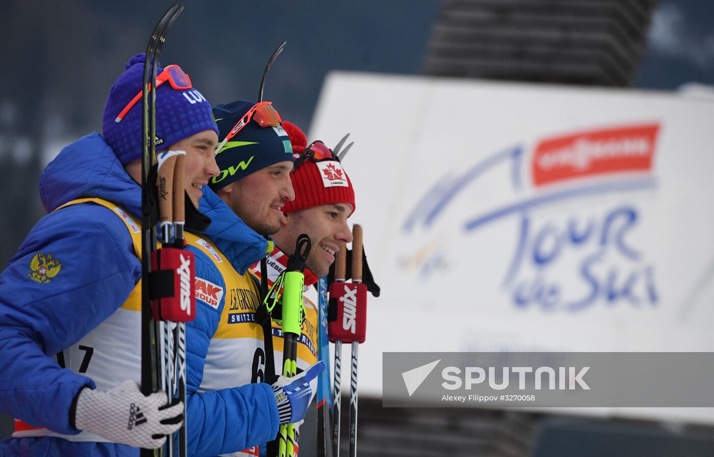 Cross country skiing. World Cup Tour de Ski. Men's mass start