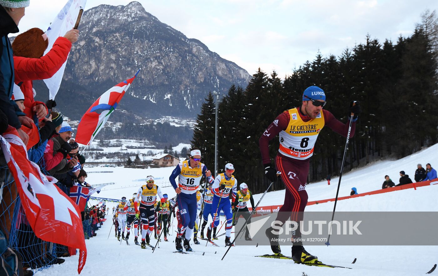 Cross country skiing. World Cup Tour de Ski. Men's mass start