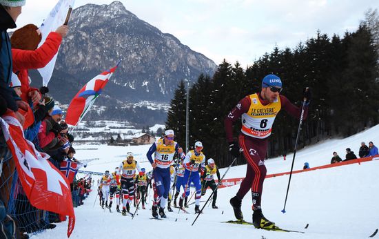 Cross country skiing. World Cup Tour de Ski. Men's mass start