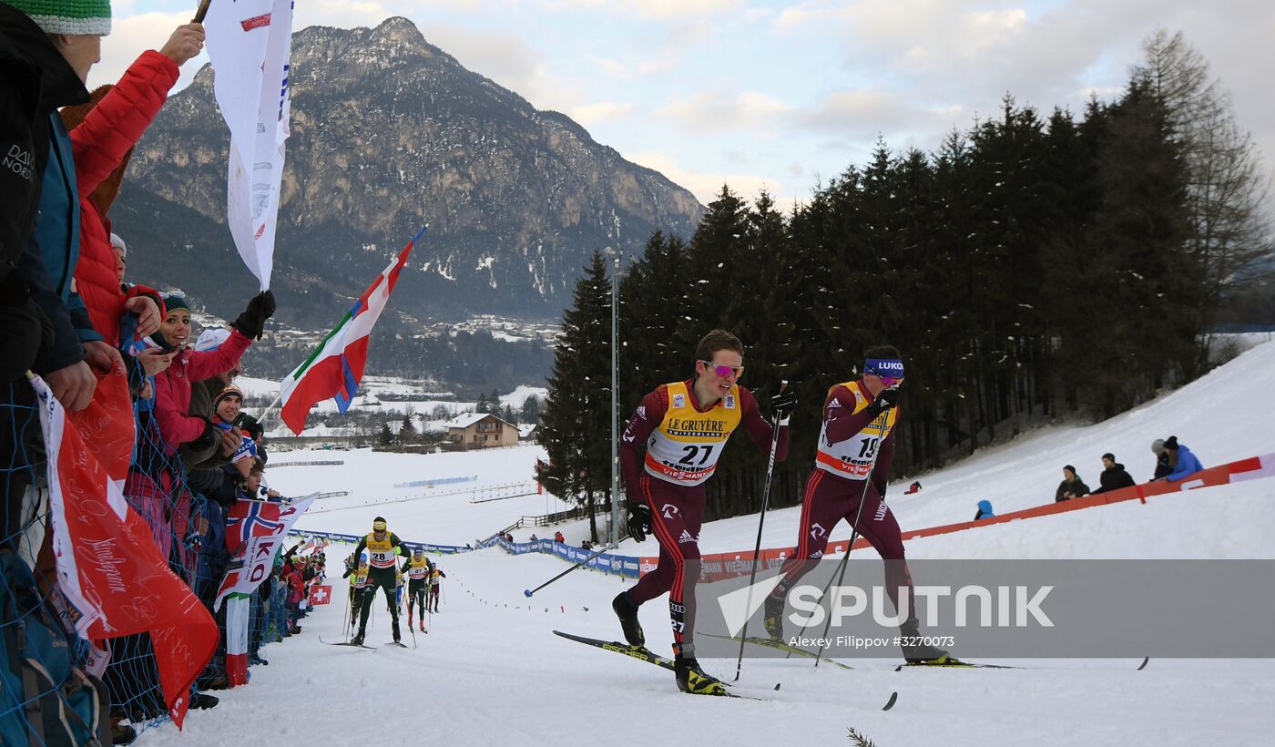 Cross country skiing. World Cup Tour de Ski. Men's mass start