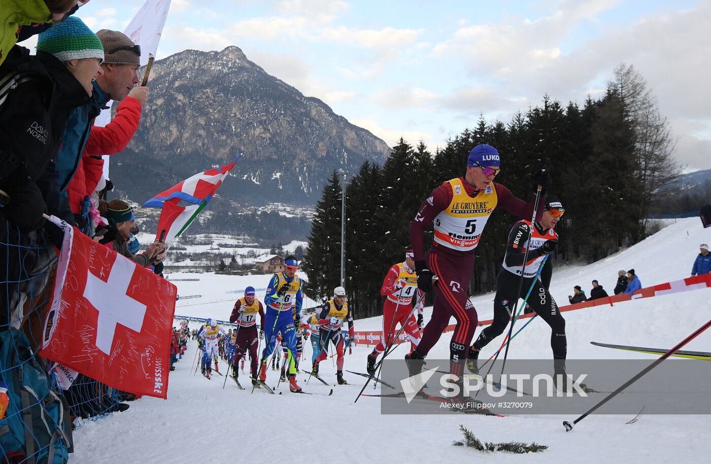 Cross country skiing. World Cup Tour de Ski. Men's mass start