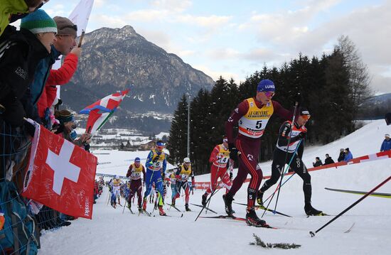 Cross country skiing. World Cup Tour de Ski. Men's mass start