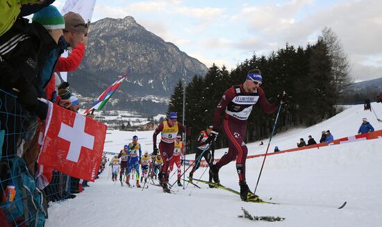 Cross country skiing. World Cup Tour de Ski. Men's mass start