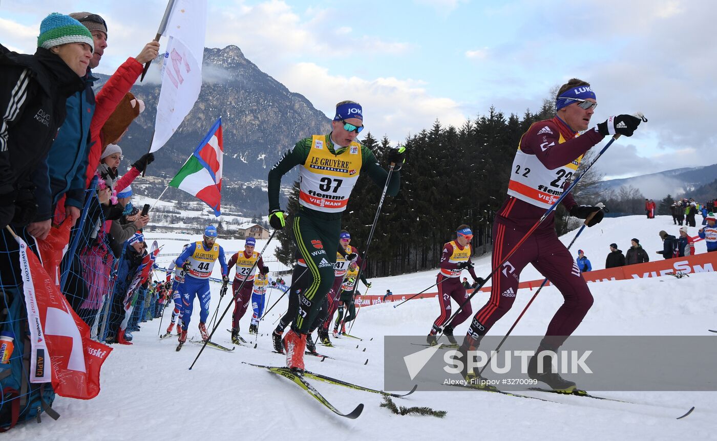 Cross country skiing. World Cup Tour de Ski. Men's mass start
