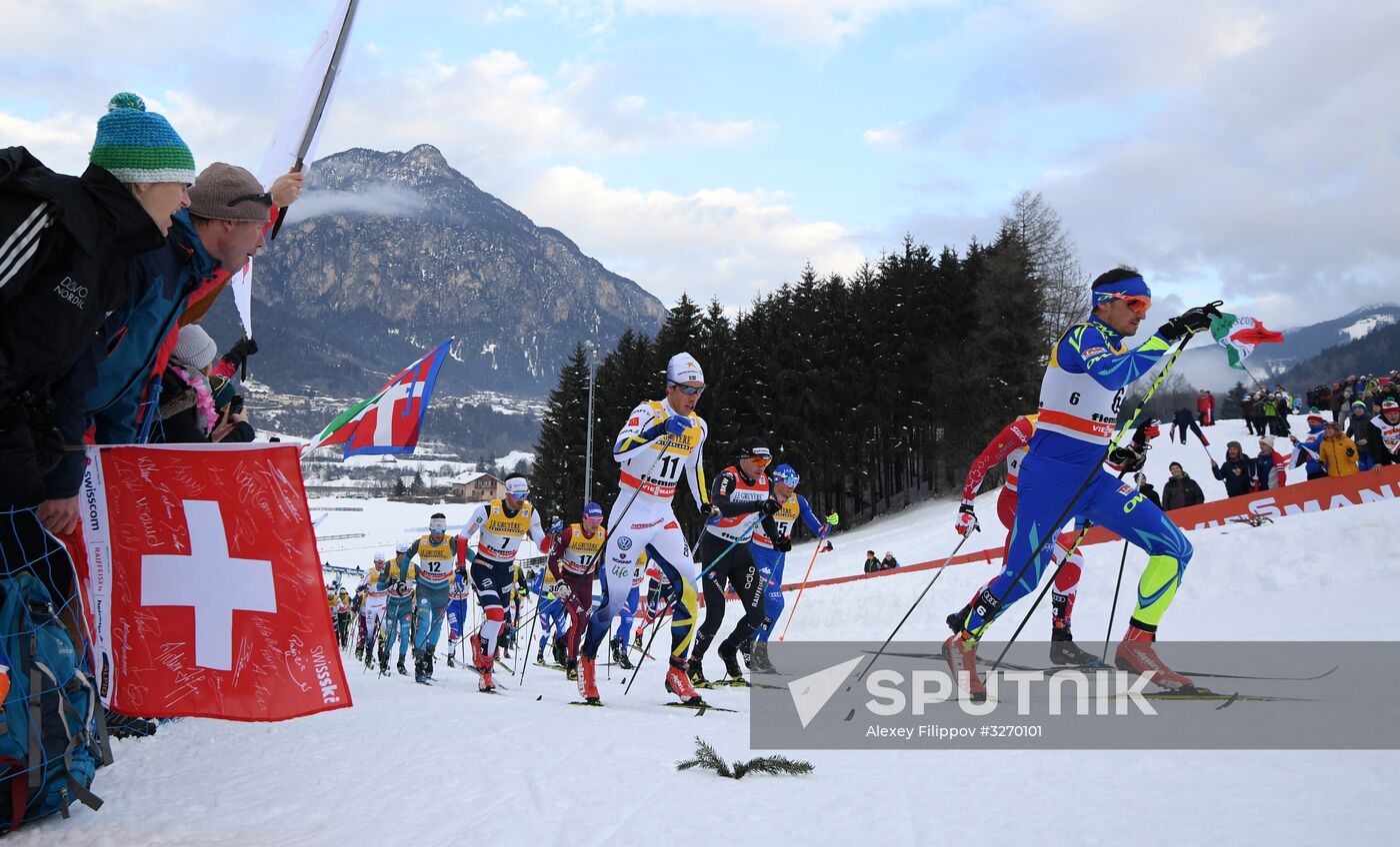 Cross country skiing. World Cup Tour de Ski. Men's mass start