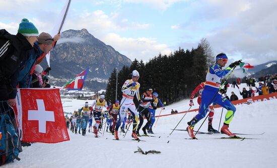 Cross country skiing. World Cup Tour de Ski. Men's mass start
