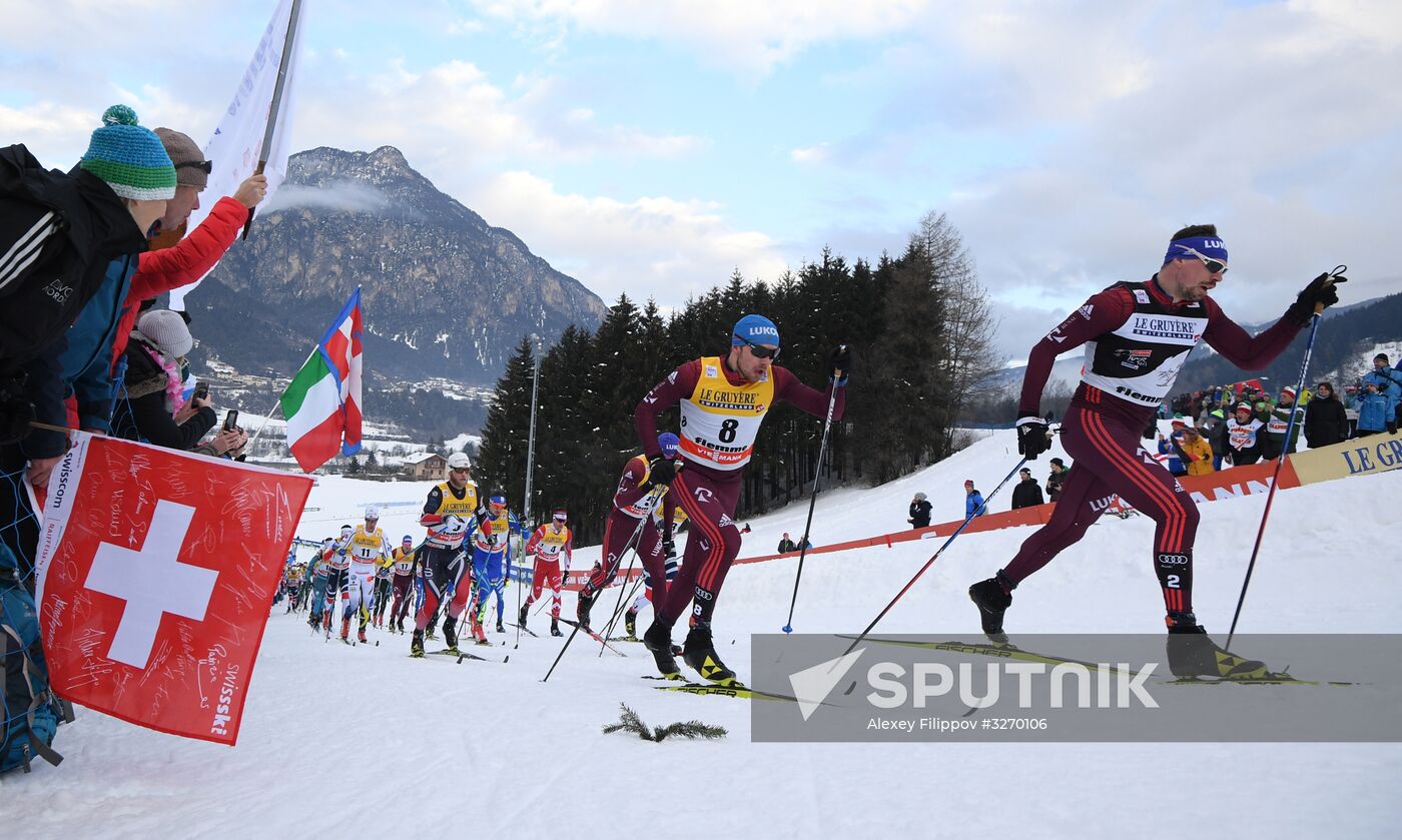 Cross country skiing. World Cup Tour de Ski. Men's mass start