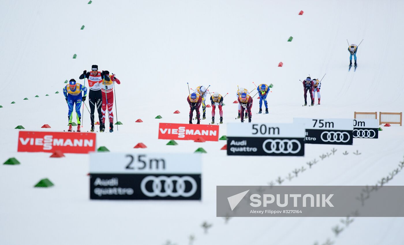 Cross country skiing. World Cup Tour de Ski. Men's mass start