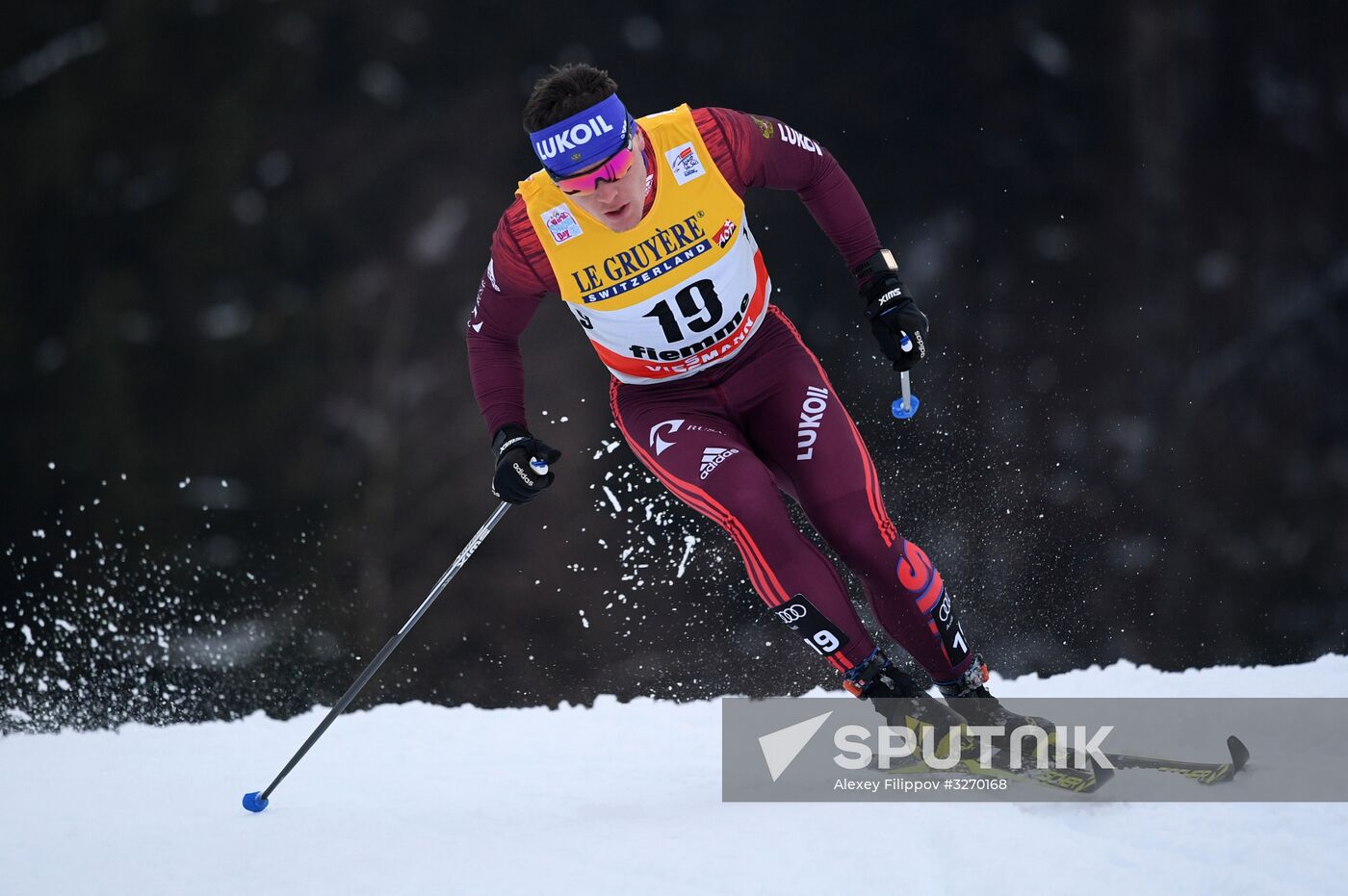 Cross country skiing. World Cup Tour de Ski. Men's mass start