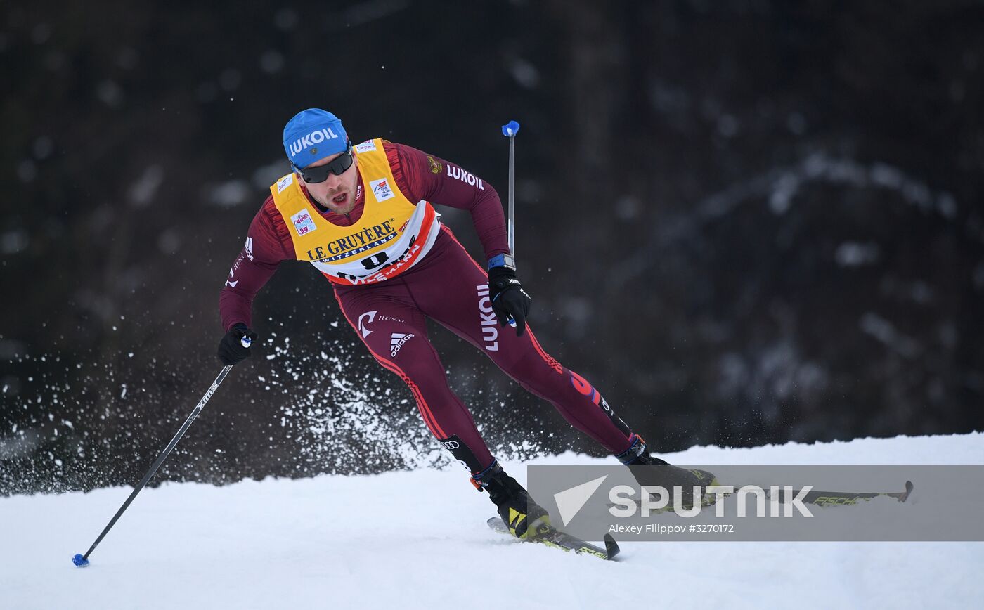 Cross country skiing. World Cup Tour de Ski. Men's mass start