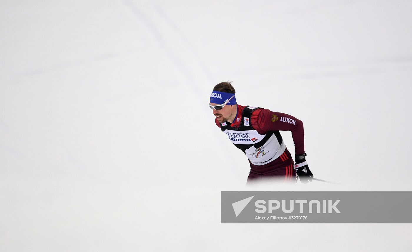 Cross country skiing. World Cup Tour de Ski. Men's mass start