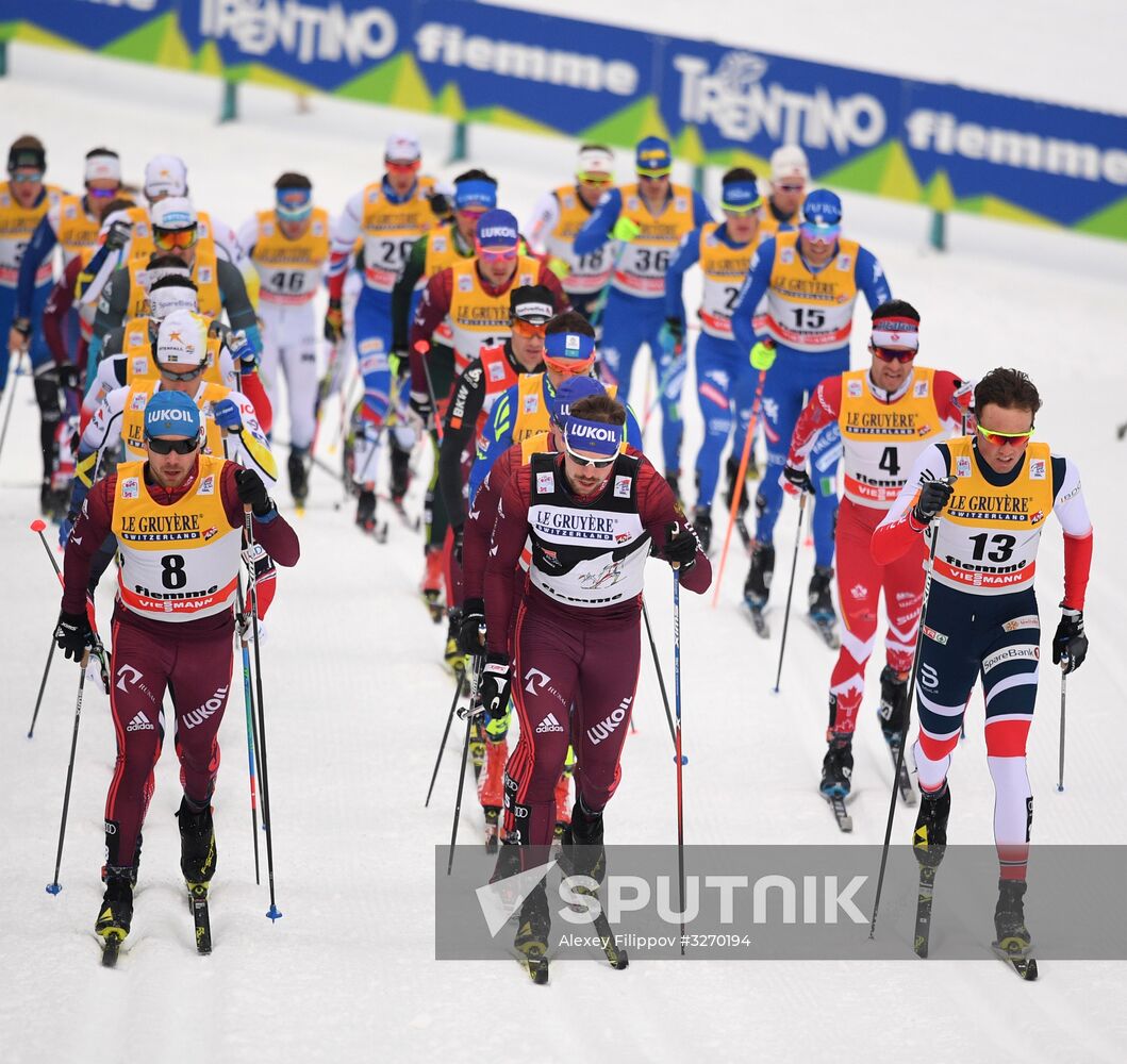 Cross country skiing. World Cup Tour de Ski. Men's mass start