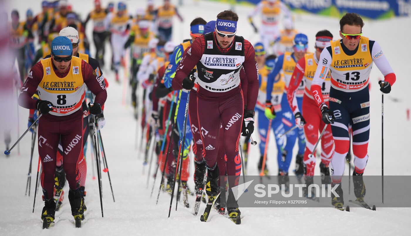 Cross country skiing. World Cup Tour de Ski. Men's mass start