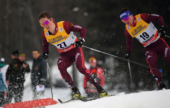 Cross country skiing. World Cup Tour de Ski. Men's mass start