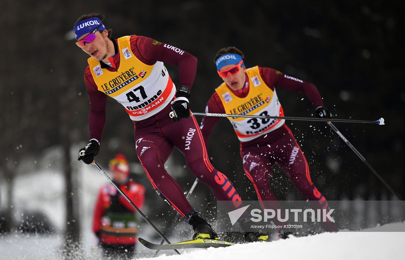 Cross country skiing. World Cup Tour de Ski. Men's mass start