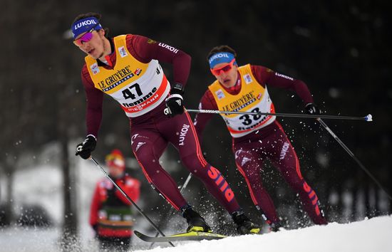 Cross country skiing. World Cup Tour de Ski. Men's mass start