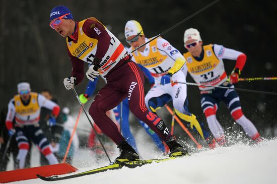 Cross country skiing. World Cup Tour de Ski. Men's mass start