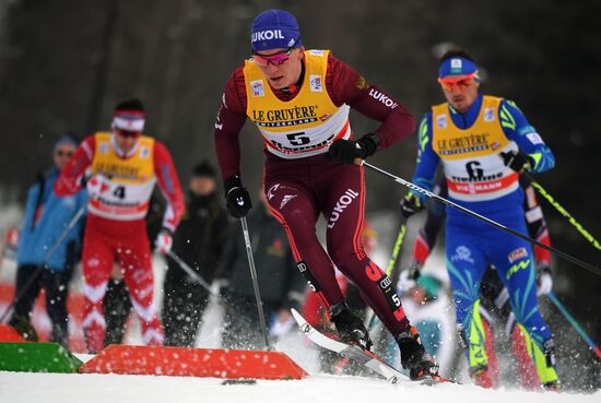 Cross country skiing. World Cup Tour de Ski. Men's mass start