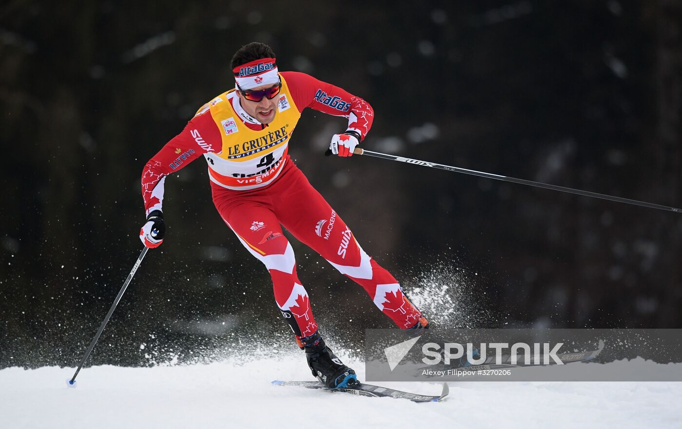 Cross country skiing. World Cup Tour de Ski. Men's mass start