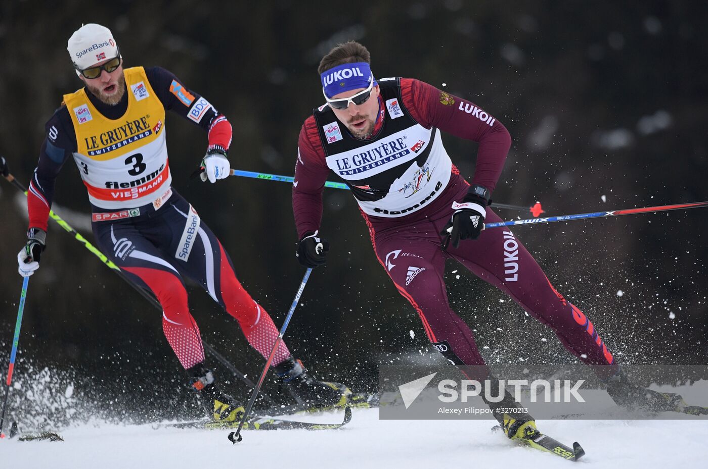 Cross country skiing. World Cup Tour de Ski. Men's mass start