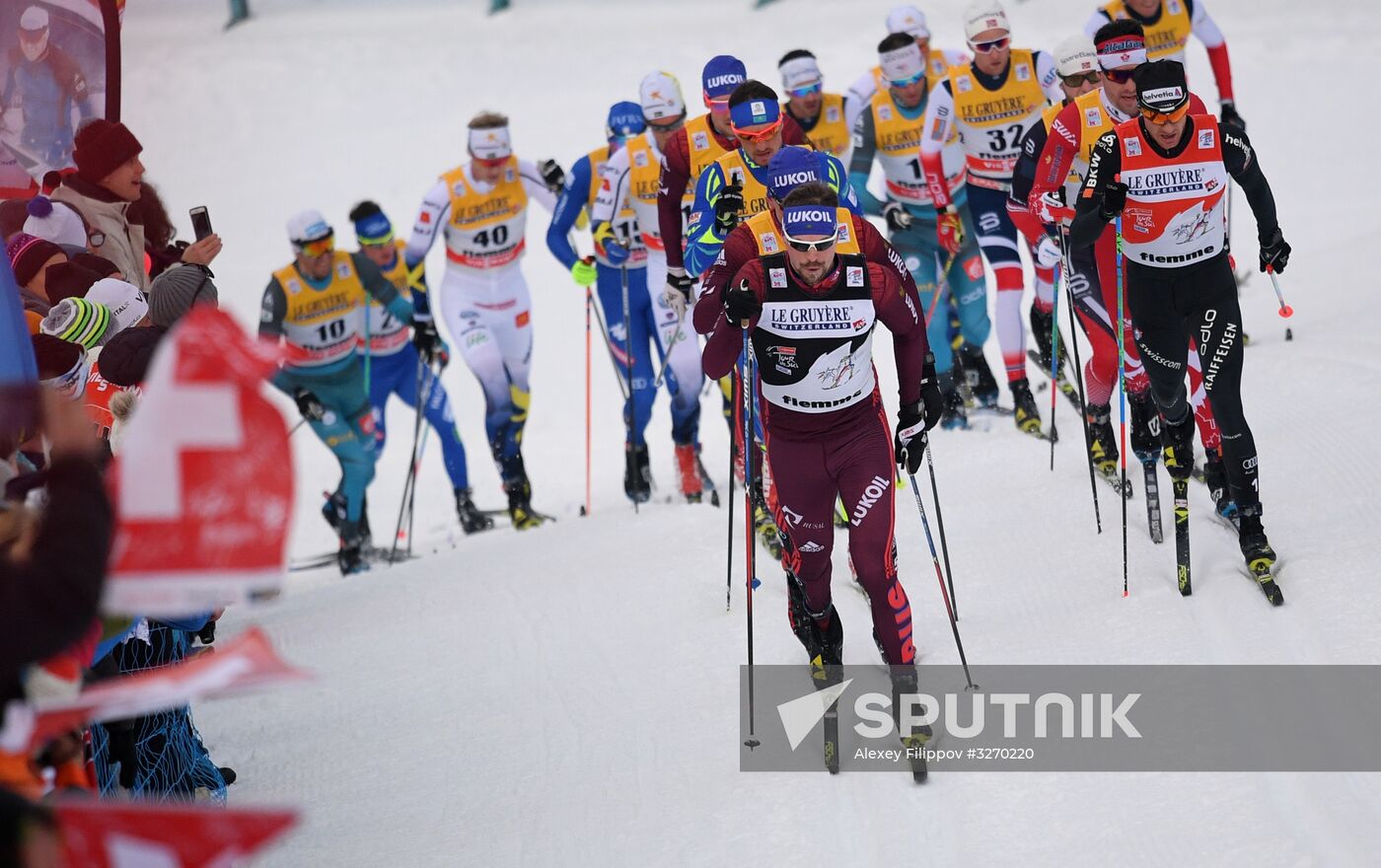 Cross country skiing. World Cup Tour de Ski. Men's mass start