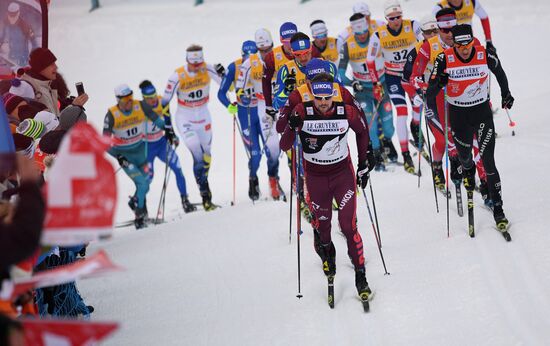 Cross country skiing. World Cup Tour de Ski. Men's mass start