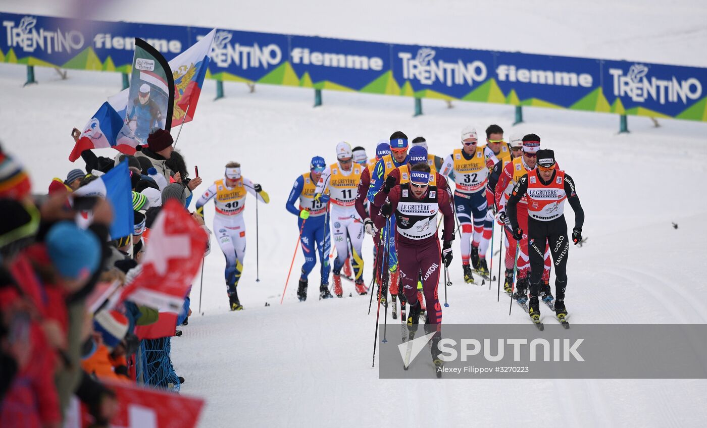 Cross country skiing. World Cup Tour de Ski. Men's mass start